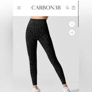Carbon 38 Black Leopard Leggings , Size Small